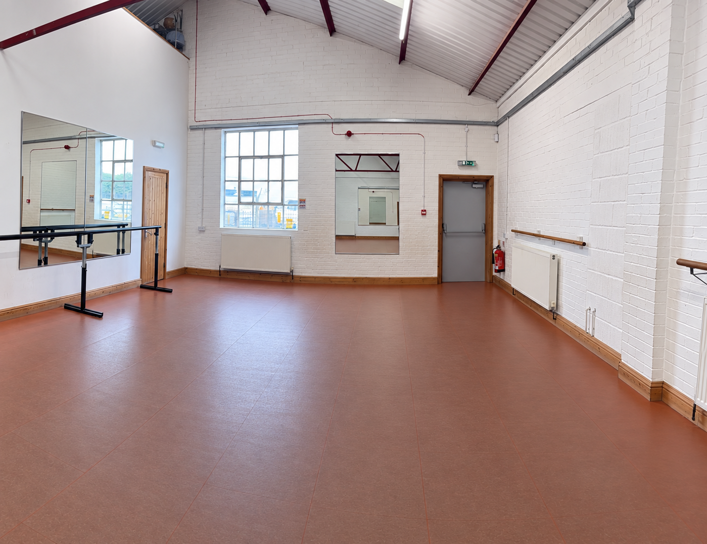 The smaller LHTS studio with mirrors and ballet barres